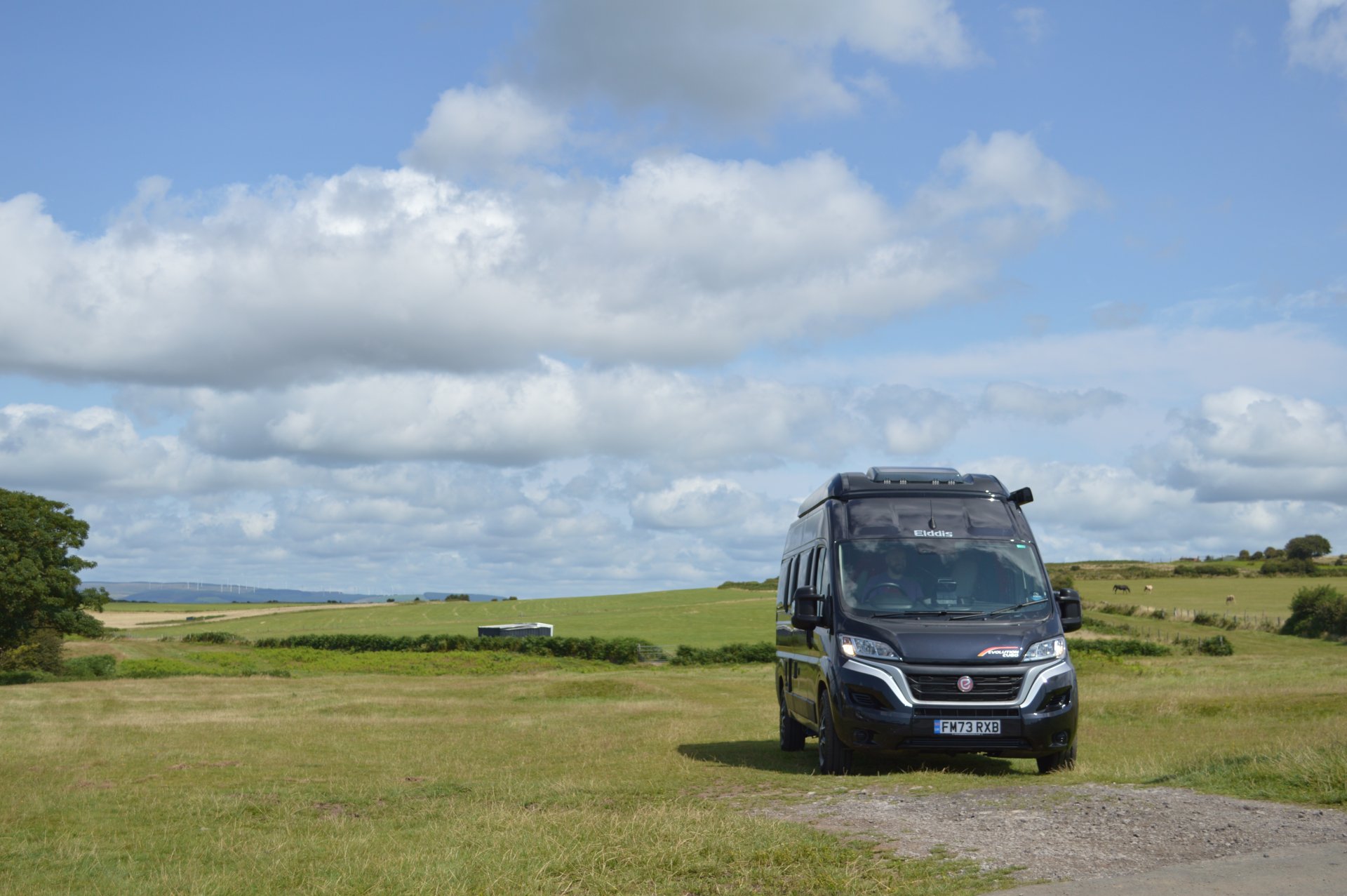 Ebbw 4-Berth Campervan driving through Brecon Beacons pass